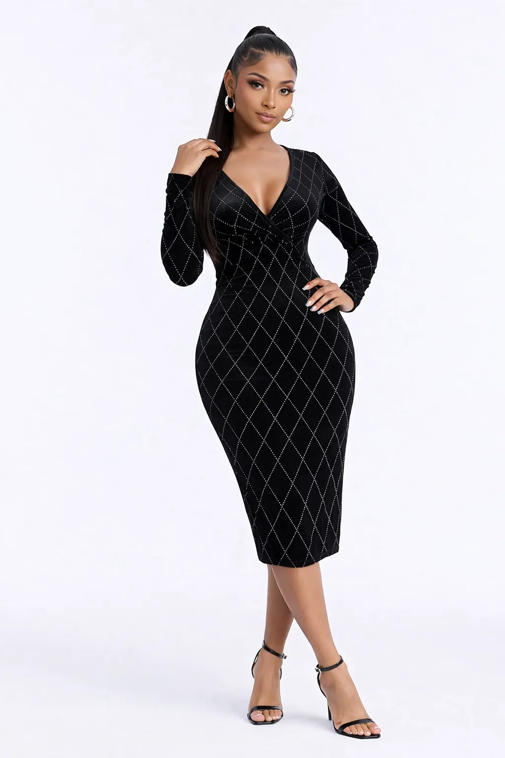 SEQUINED VELVET LUXE MIDI – GLAMOROUS VERSATILITY | MDU3762