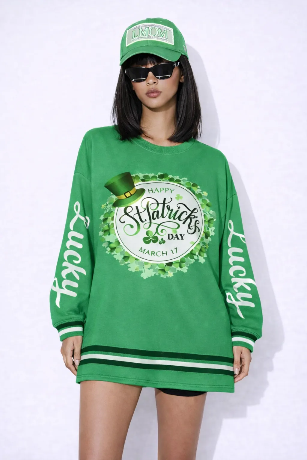 ST. PATRICK’S FESTIVE SWEATER DRESS – COZY CHIC | MUS386