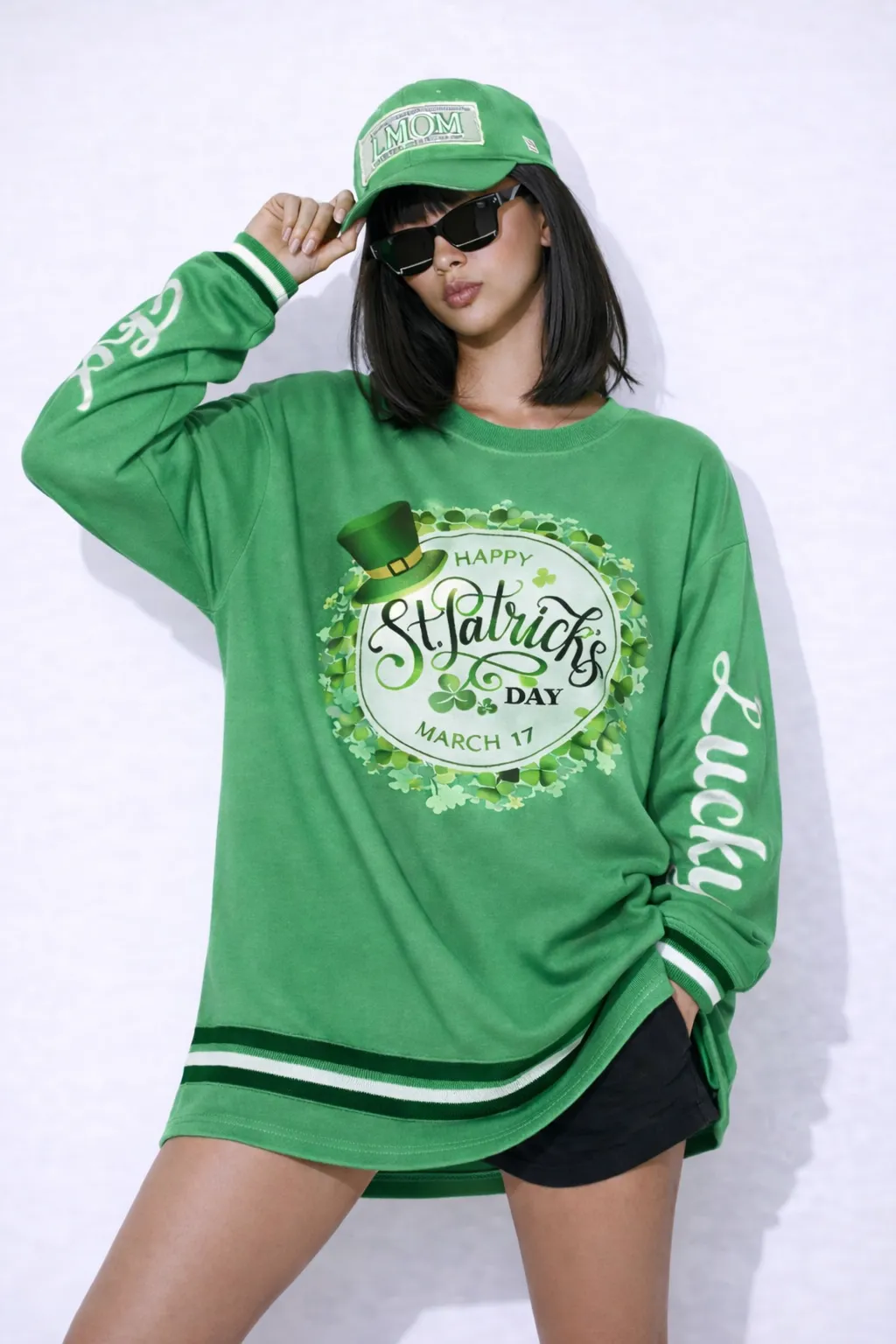 Alternative view of ST. PATRICK’S FESTIVE SWEATER DRESS – COZY CHIC | MUS386