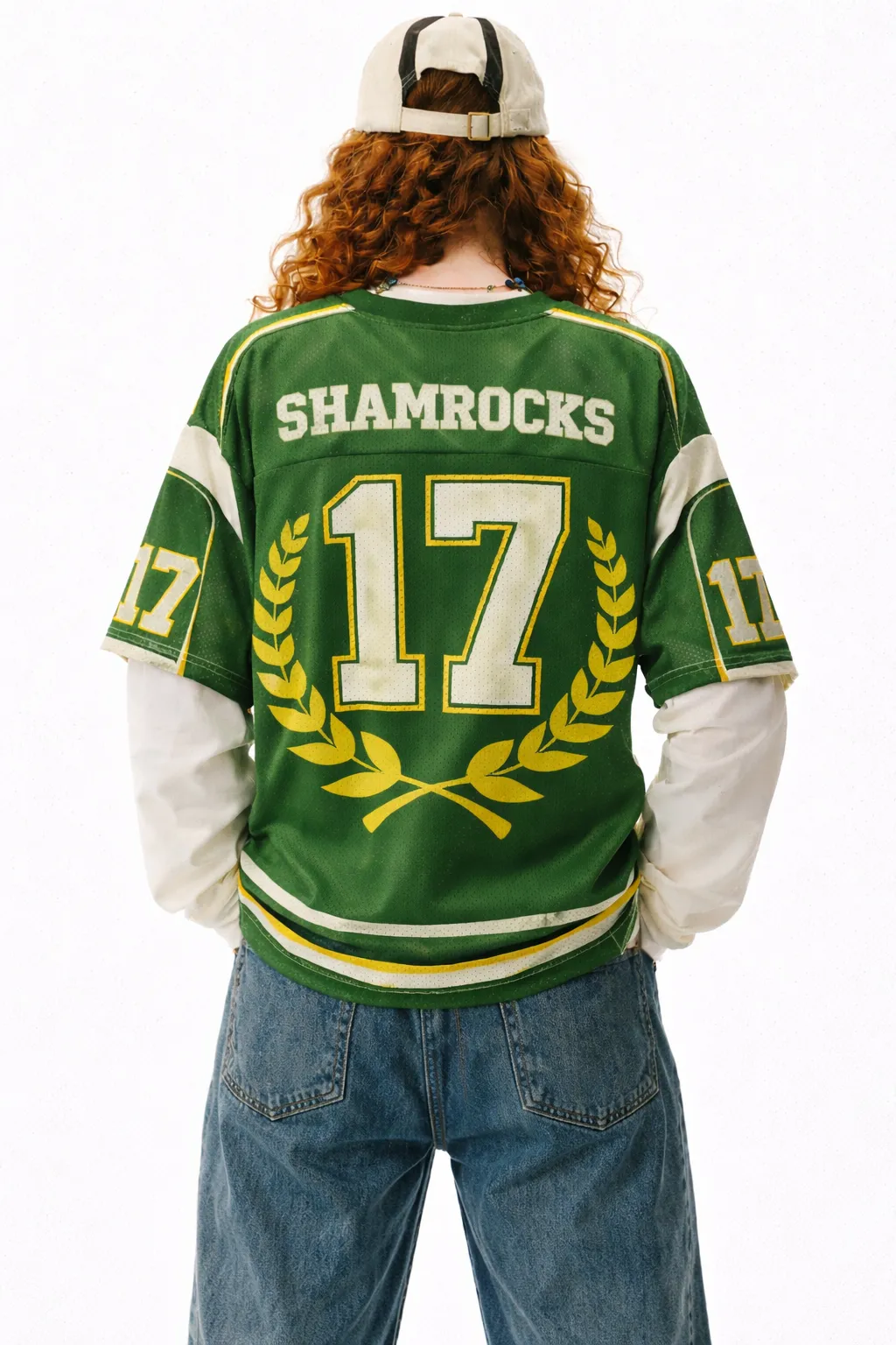 Alternative view of SHAMROCK VARSITY OVERSIZE TEE – SPORTY FESTIVE CHIC | MDU389US