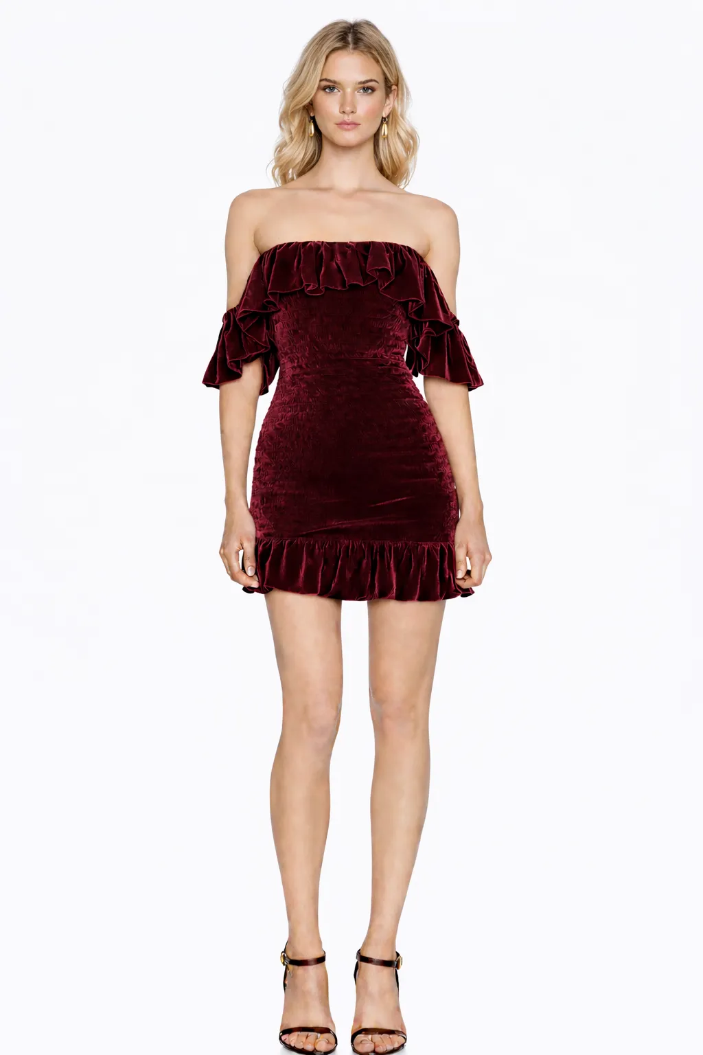 RADIANT SMOCKED VELVET MINI – ROMANTIC FLAIR | MDU361US