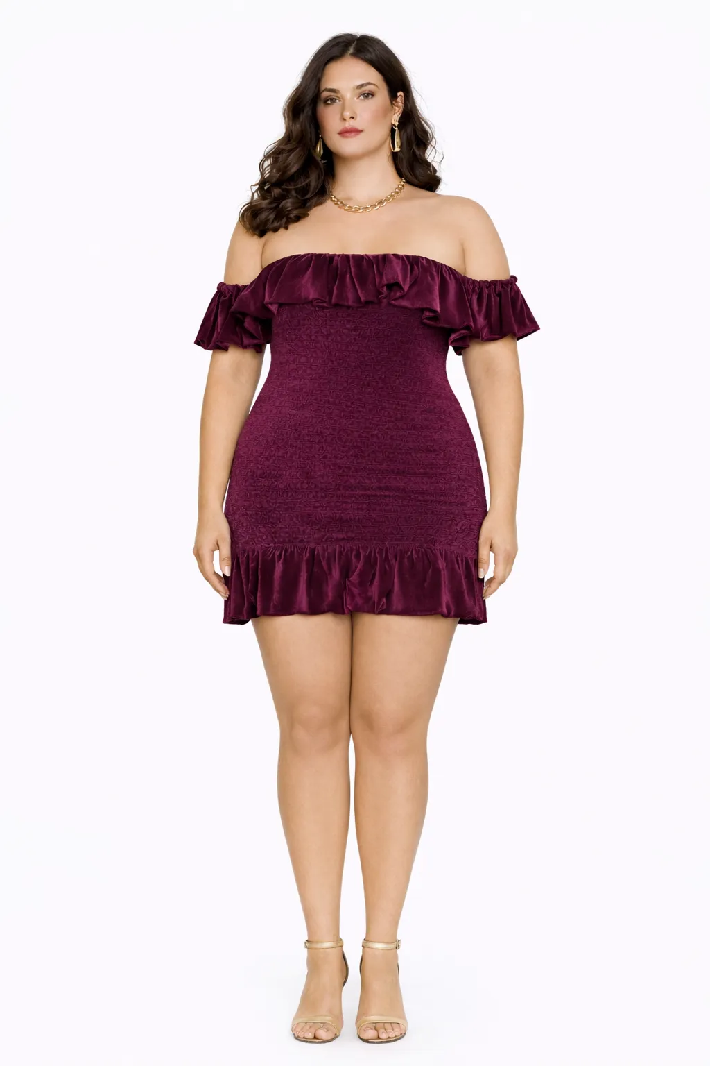 Alternative view of RADIANT SMOCKED VELVET MINI – ROMANTIC FLAIR | MDU361US