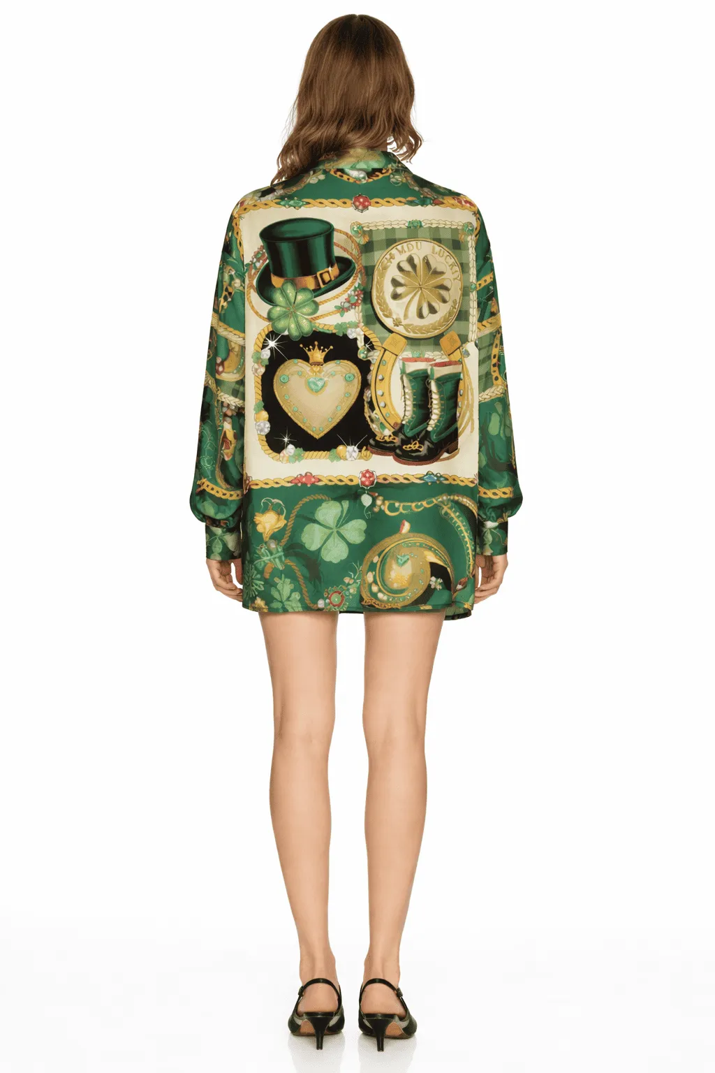 Alternative view of HERITAGE JEWELED SILK SHIRT – LUXURY FESTIVE EDIT | MDU403US