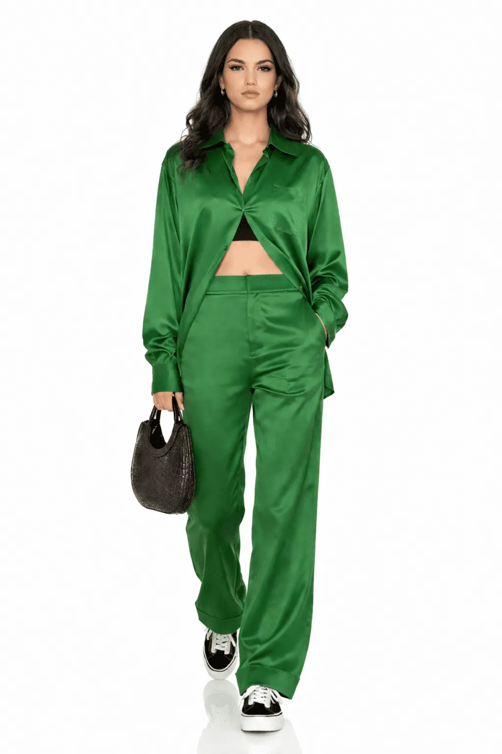 EMERALD SILK CO-ORD SET – LUXURY FESTIVE LOUNGE | MDU404US