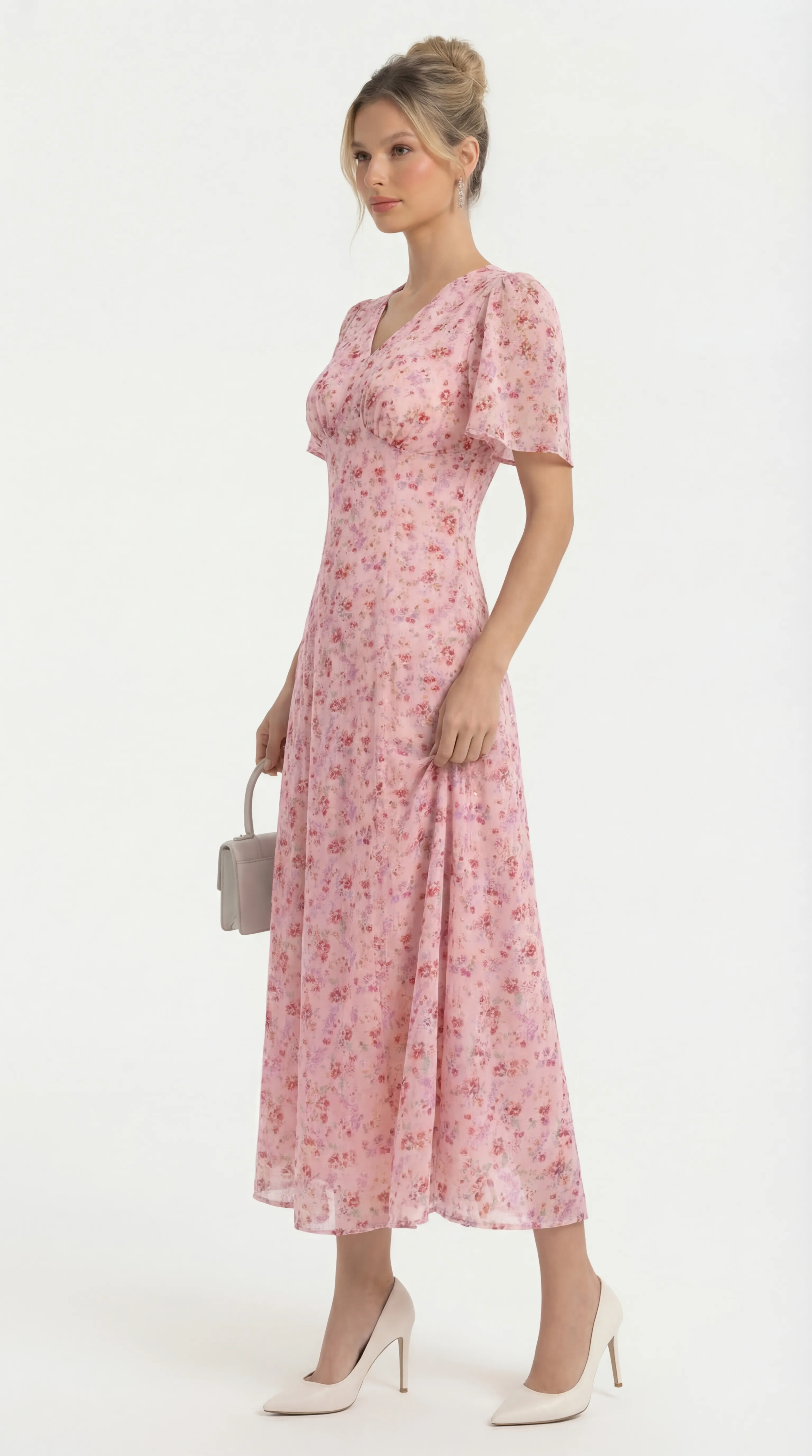 Alternative view of PASTEL PEARL SILK MIDI – ROMANTIC BLOSSOM EDIT | MDU4886