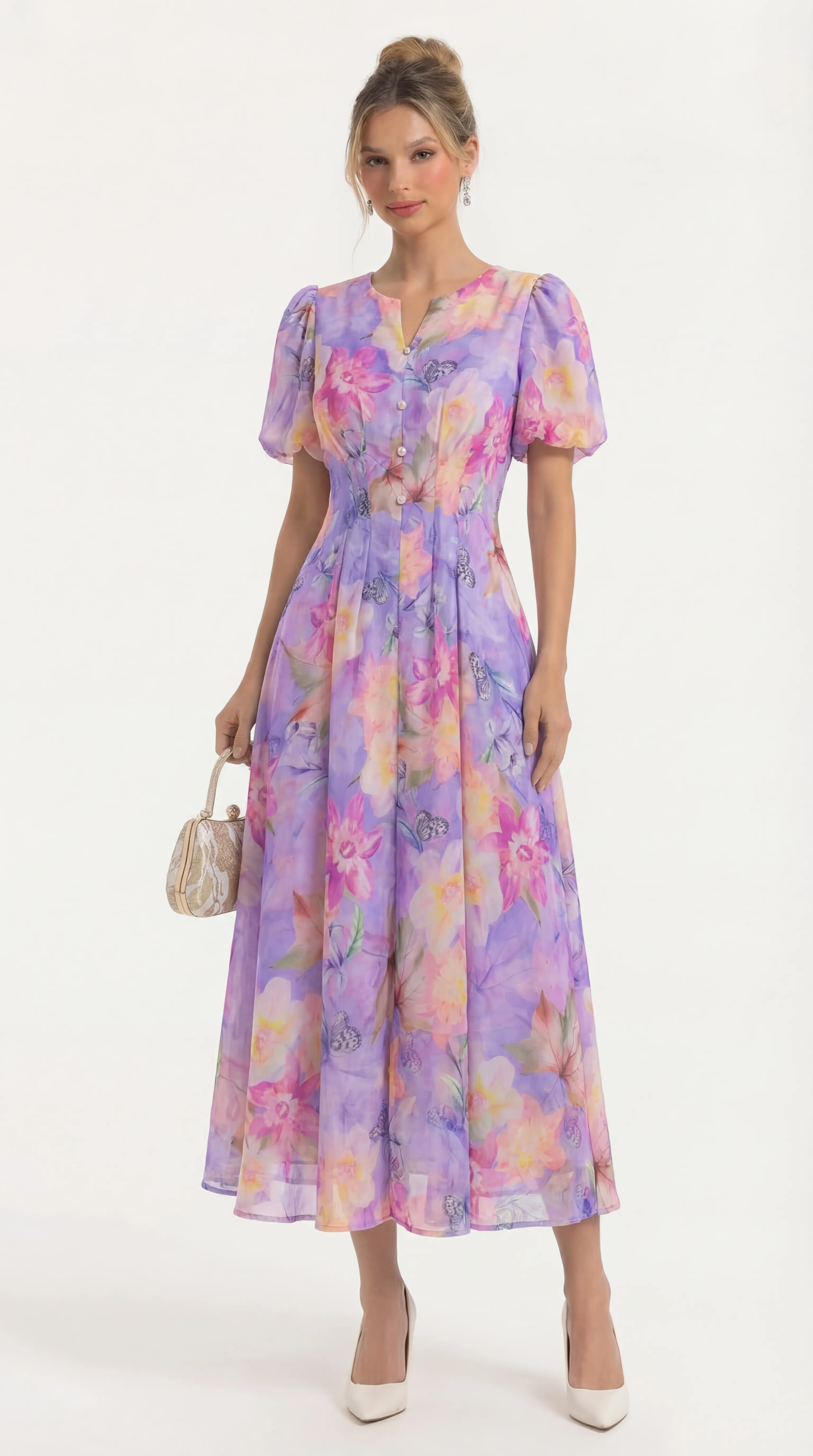 ENCHANTED VIOLET PEARL SILK MIDI – ETHEREAL BLOSSOM EDIT | MDU4937