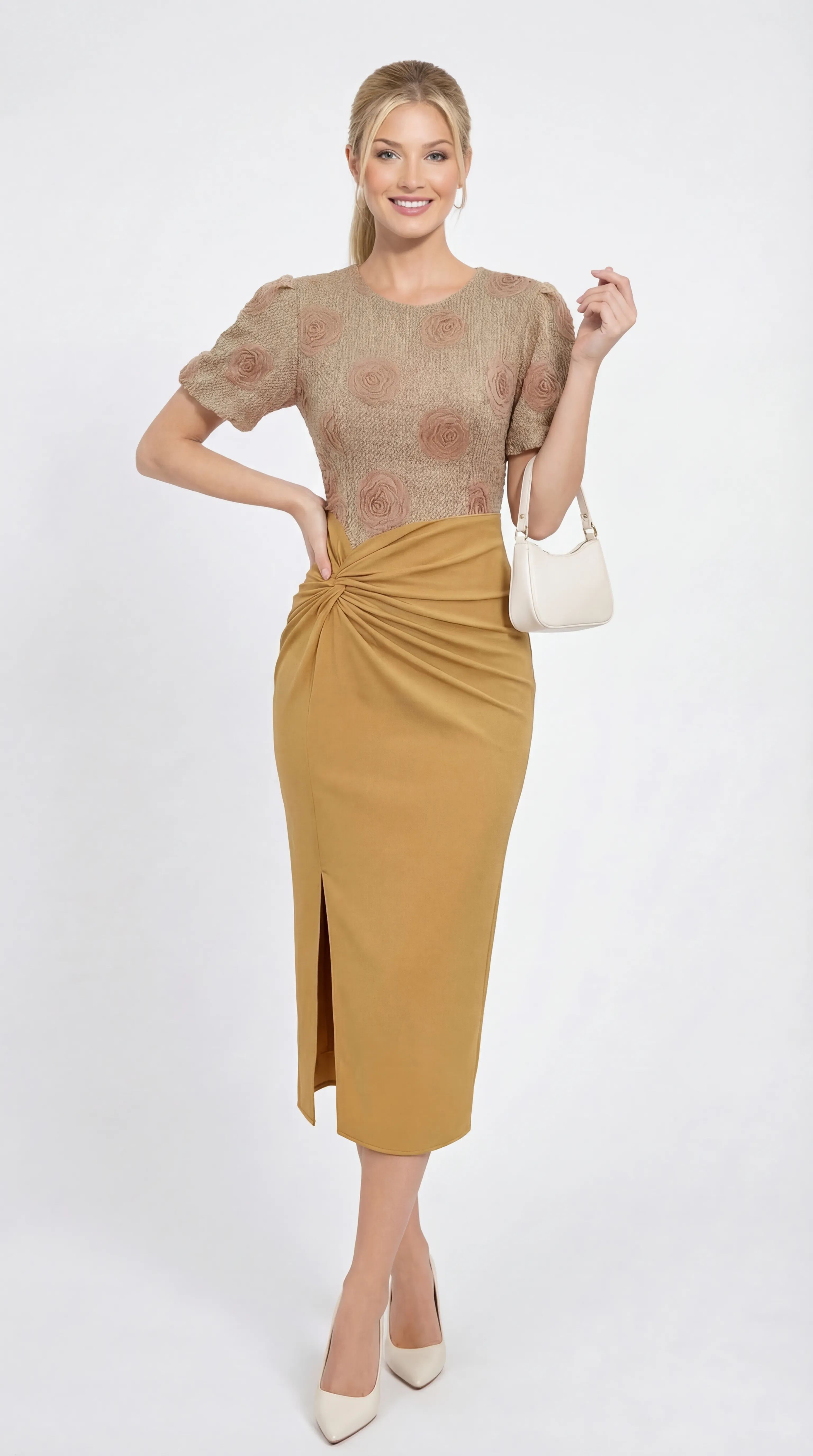 AMBER BLOSSOM SCULPT – LUXE LACE & KOREAN XLEO MIDI | MDU5900