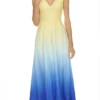GOLDEN HORIZON GRADIENT MIDI GOWN – LUXURY SILK | MUS509