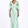 MINT LILY CAPE GOWN – PREMIUM SILK | MUS543