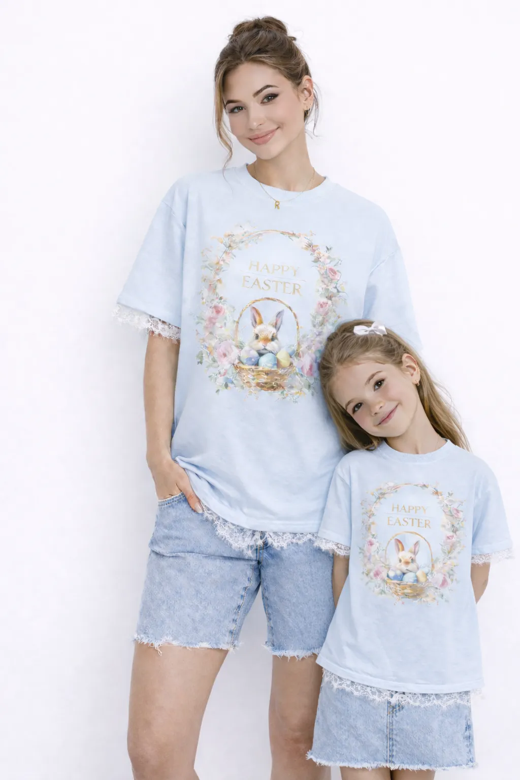 EASTER ENCHANTMENT – PREMIUM LACE-TRIMMED COTTON TEE | MUS424