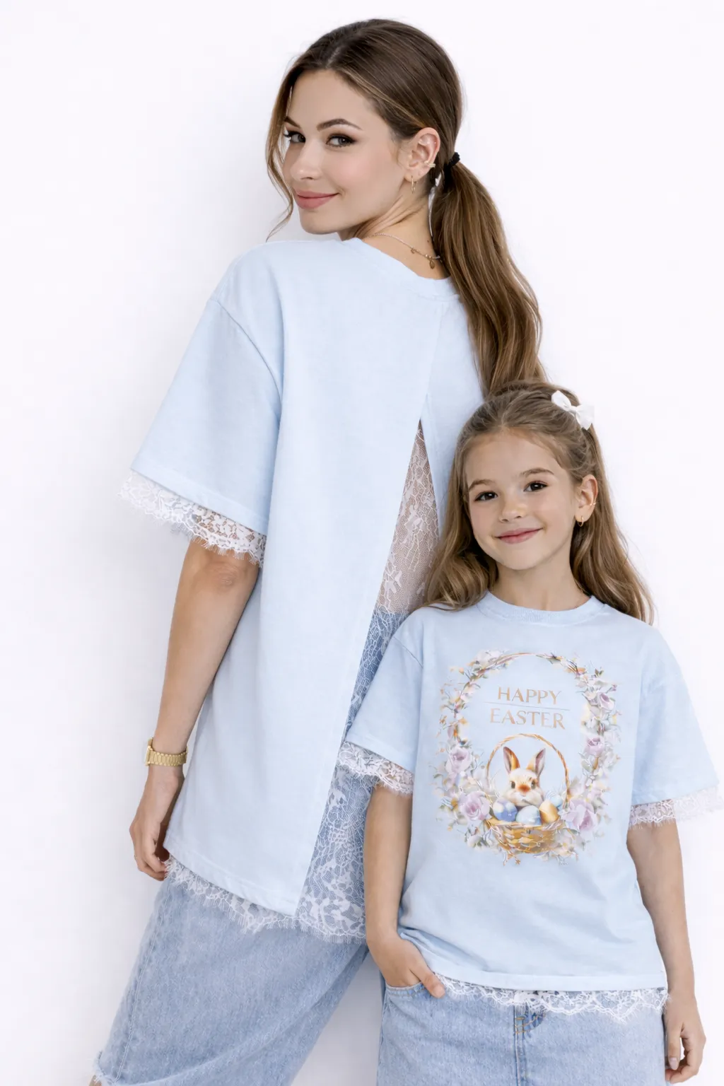 Alternative view of EASTER ENCHANTMENT – PREMIUM LACE-TRIMMED COTTON TEE | MUS424