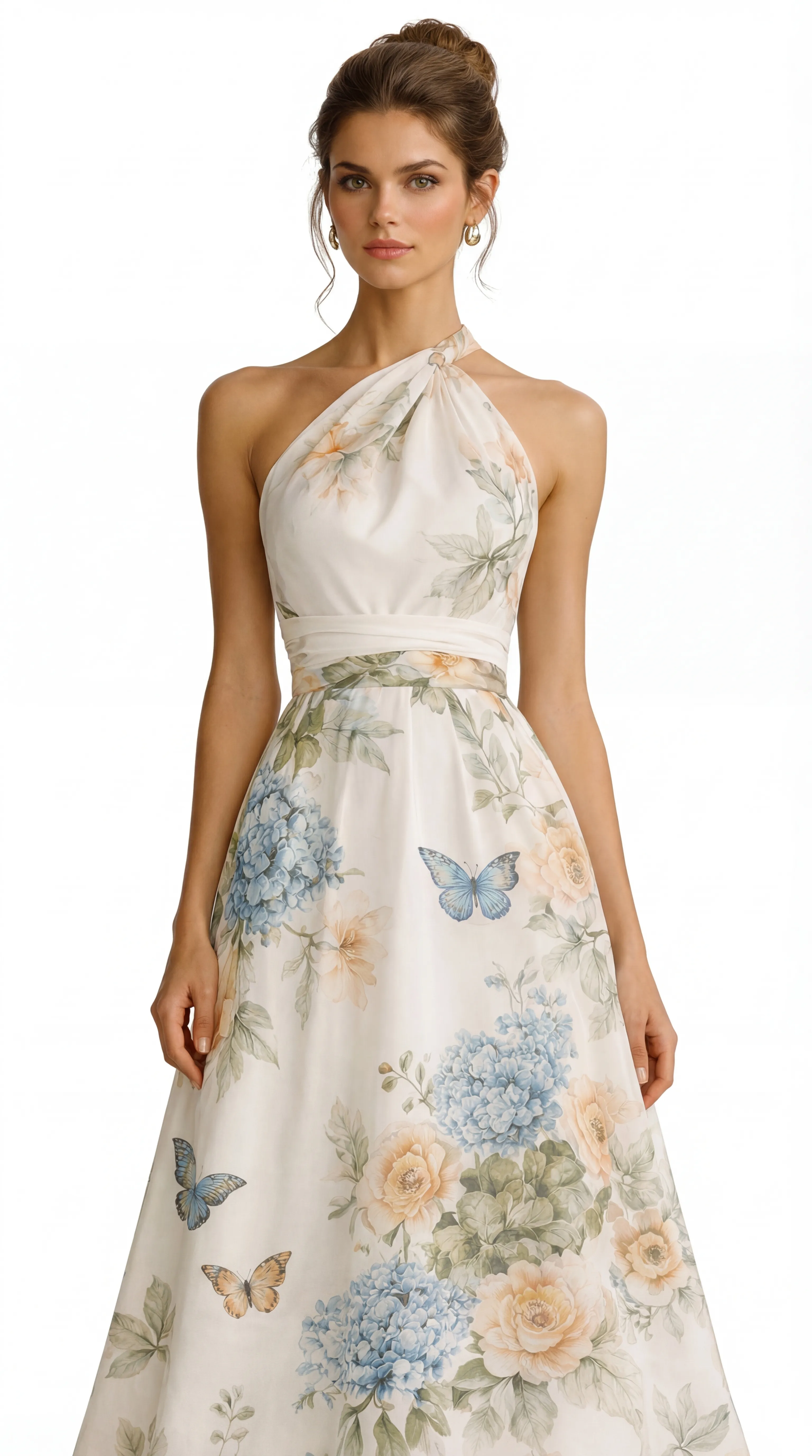 Alternative view of ELEGANT FLORAL HALTER GOWN – PREMIUM SILK CHUN | MUS456
