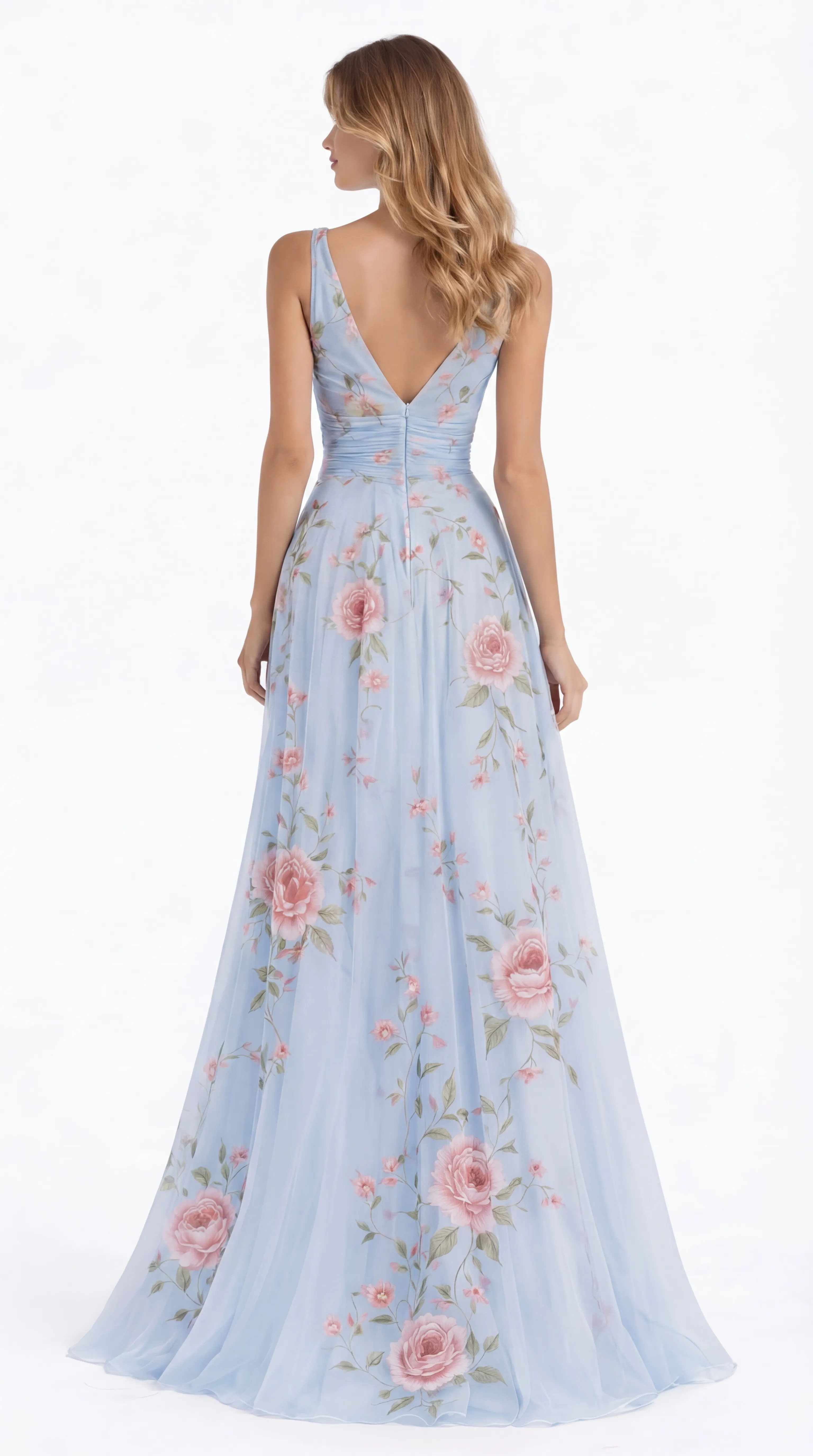 Alternative view of VINTAGE ROSE CHIFFON GOWN – PREMIUM SILK TƠ | MUS461