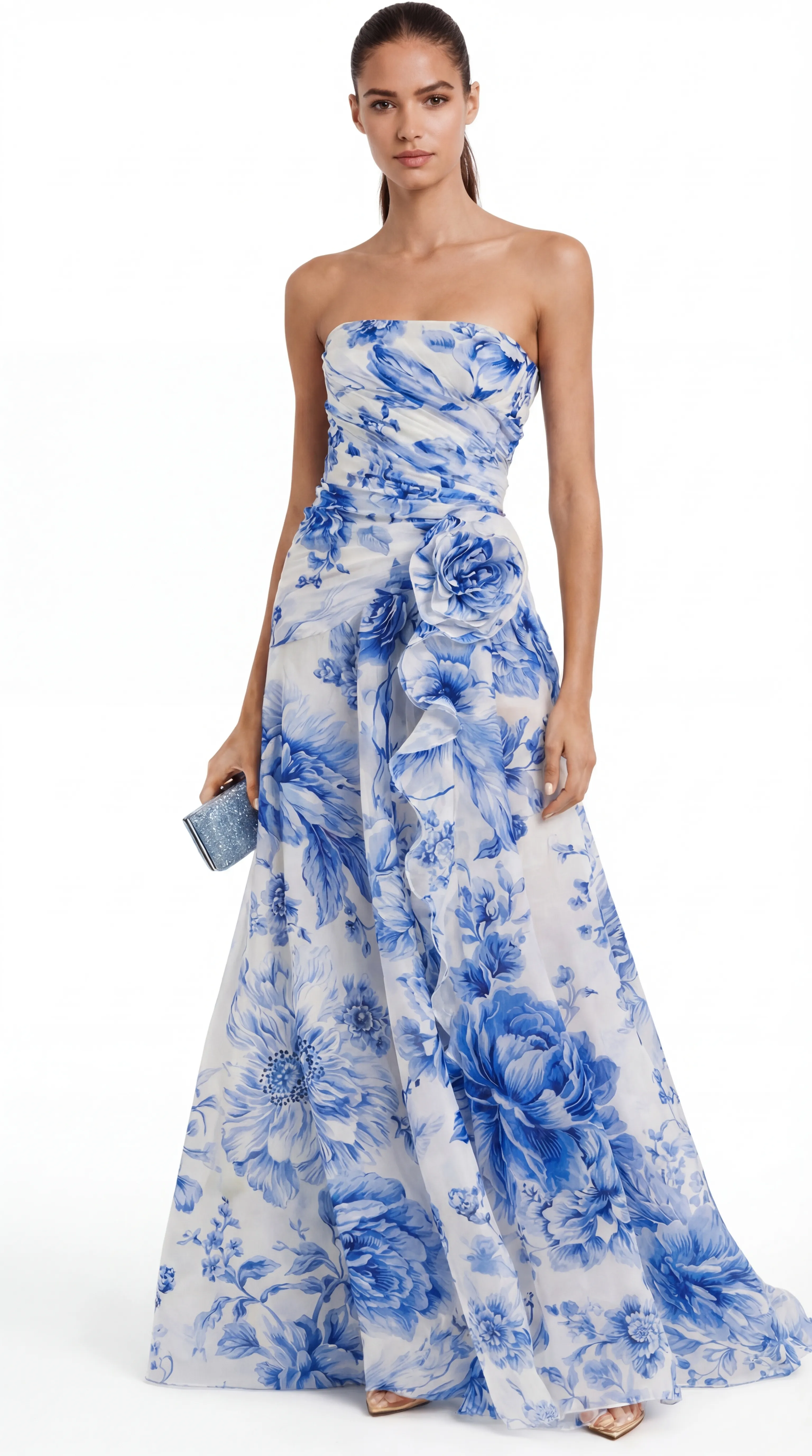 ETCHEREAL GARDEN CHIFFON GOWN – PREMIUM SILK TƠ | MUS462