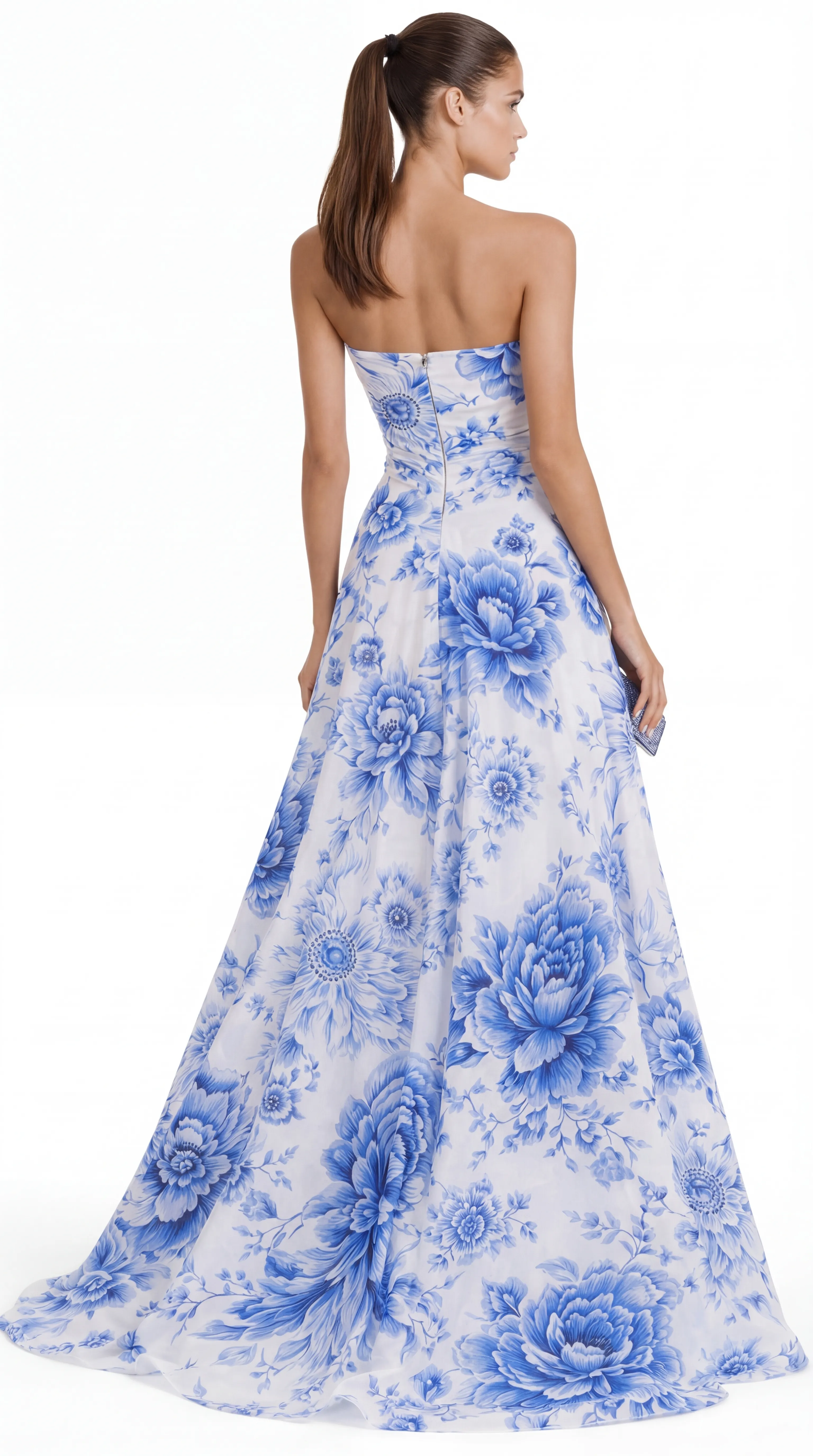 Alternative view of ETCHEREAL GARDEN CHIFFON GOWN – PREMIUM SILK TƠ | MUS462