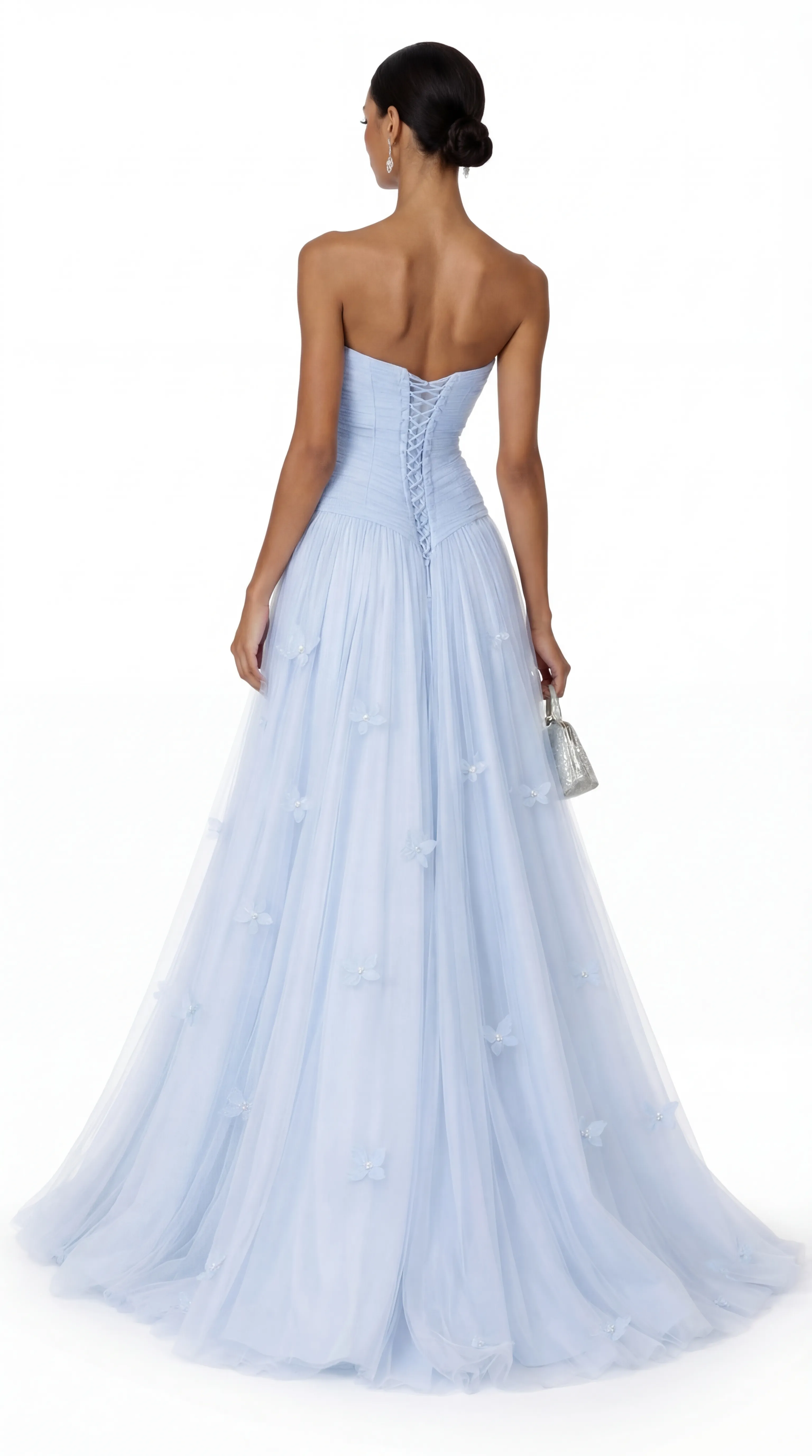 Alternative view of SERENE BUTTERFLY AZURE GOWN – PREMIUM SILK TƠ | MUS463