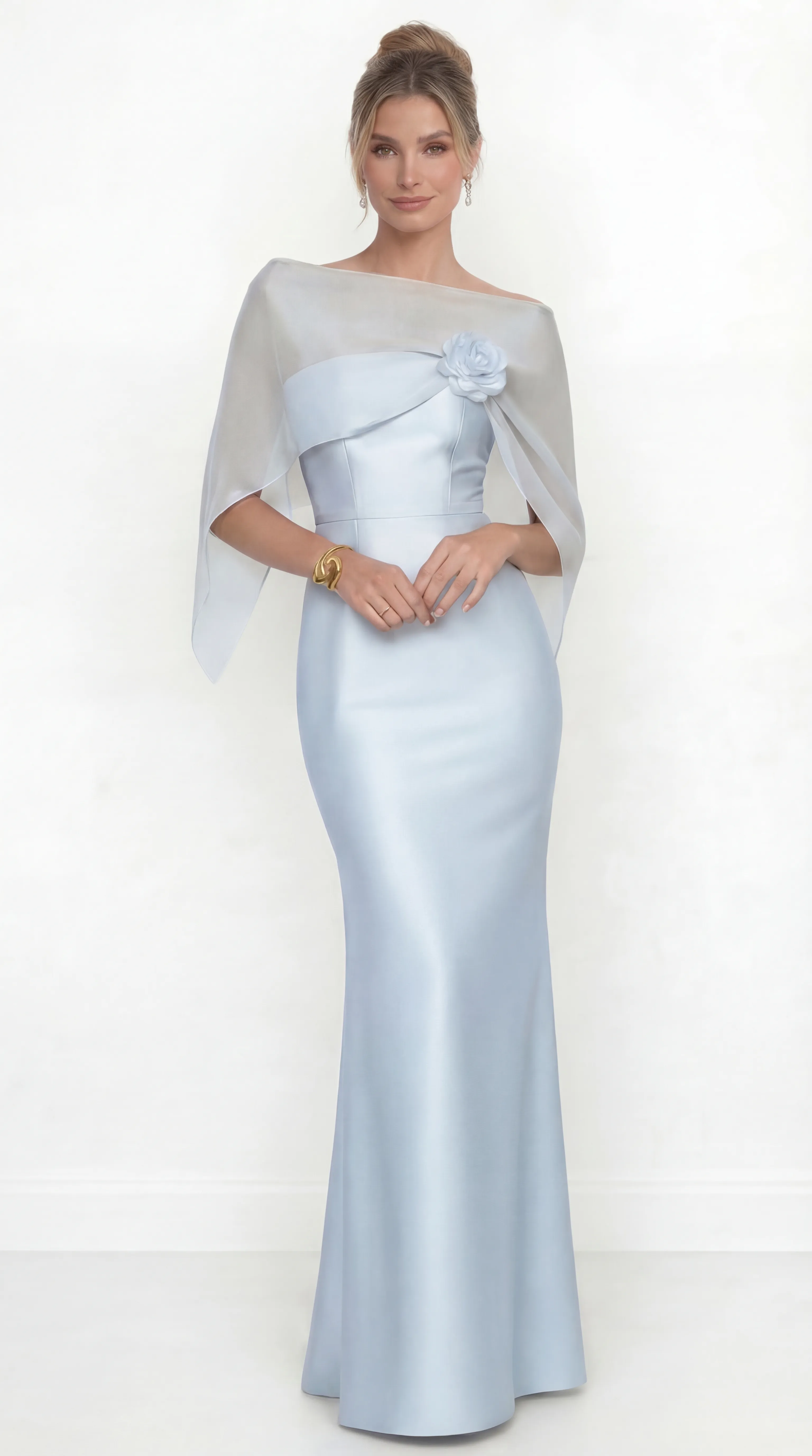 ICY BLUE SERENITY GOWN – PREMIUM SILK CHUN & ORGANZA | MUS468