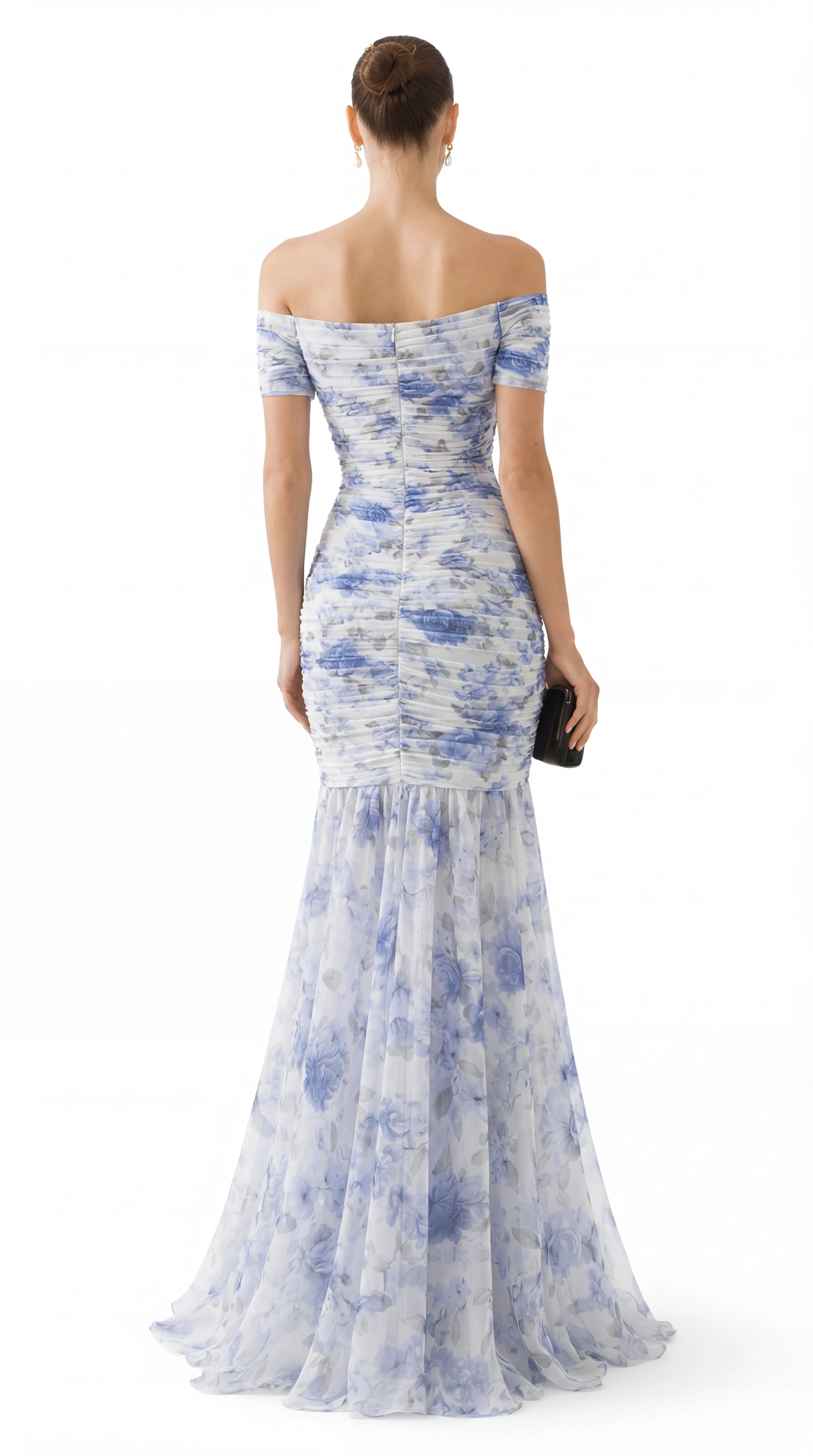 Alternative view of COBALT BLOSSOM MERMAID GOWN – PREMIUM SILK TƠ | MUS476