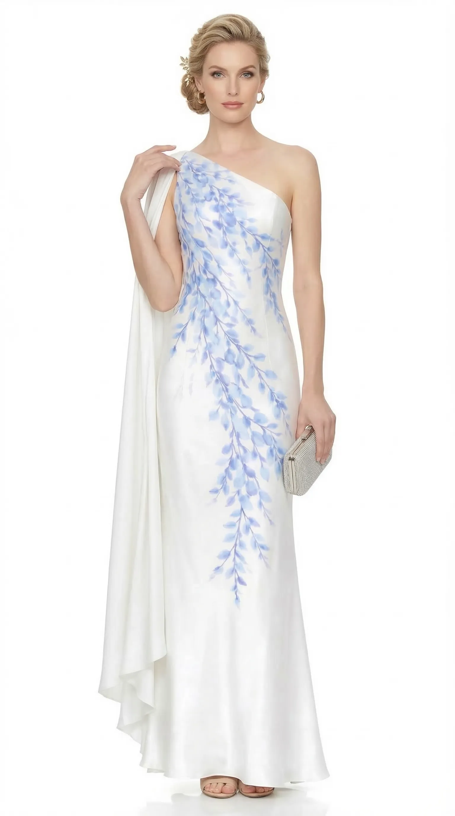 SILKEN PETAL DRAPE DRESS – PRINTED TƠ SILK | MUS514