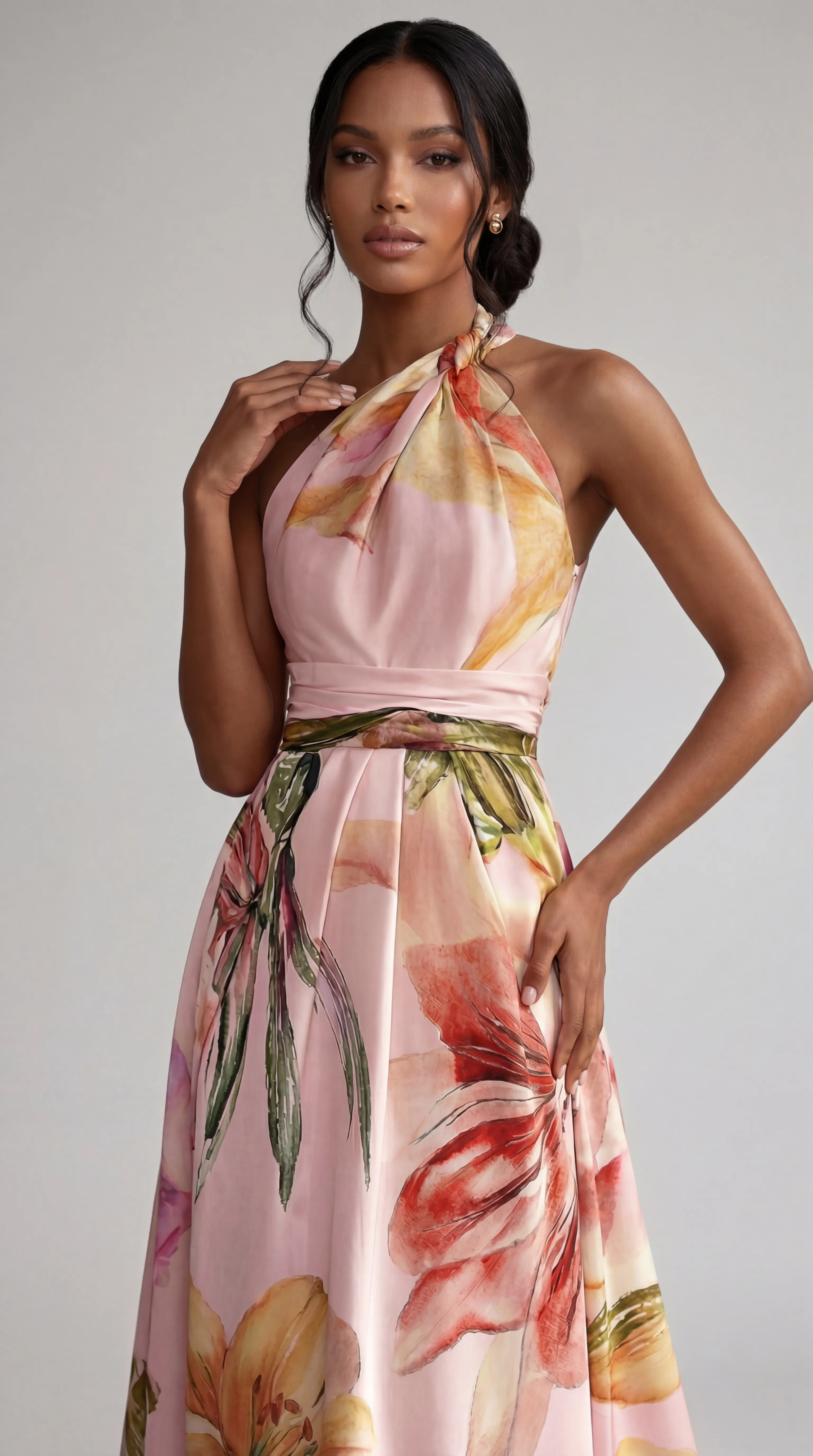 Alternative view of BLOSSOM SERENITY HALTER GOWN – PREMIUM ELASTIC SILK | MUS553