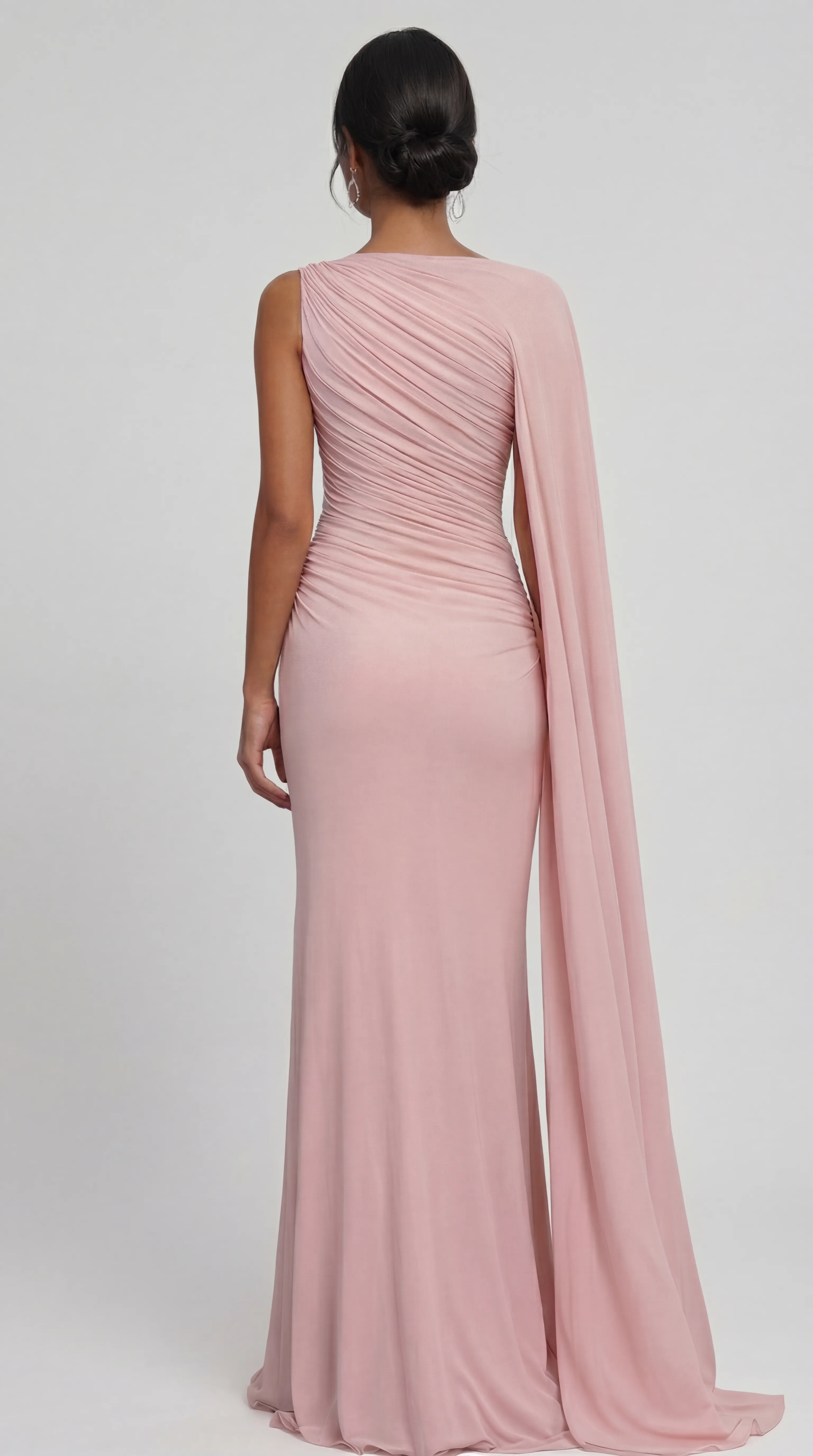 Alternative view of DUSTY ROSE DRAPED GOWN – PREMIUM LADONG SILK | MUS554