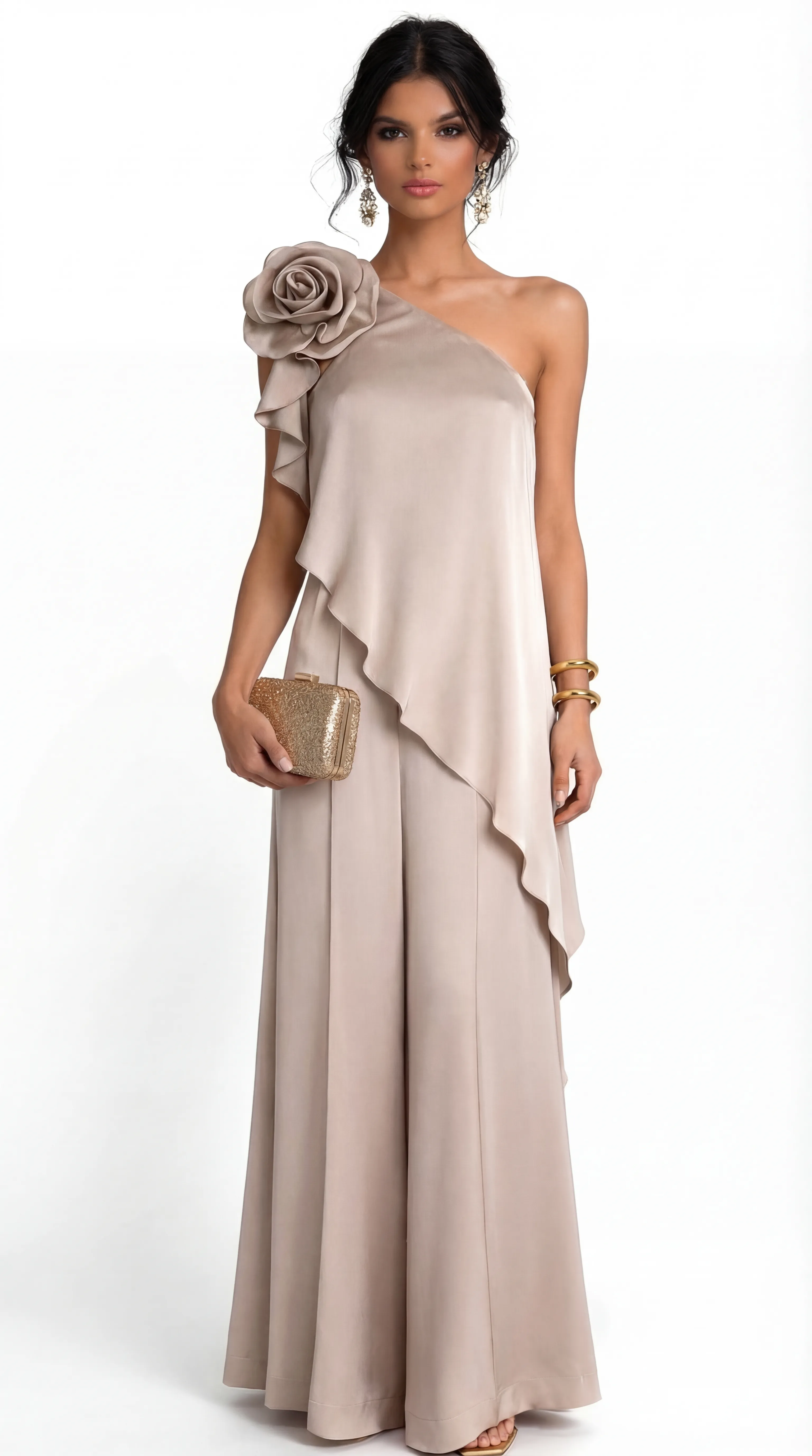 CHAMPAGNE SATIN ROSE JUMPSUIT – PREMIUM LỤA | MUS559