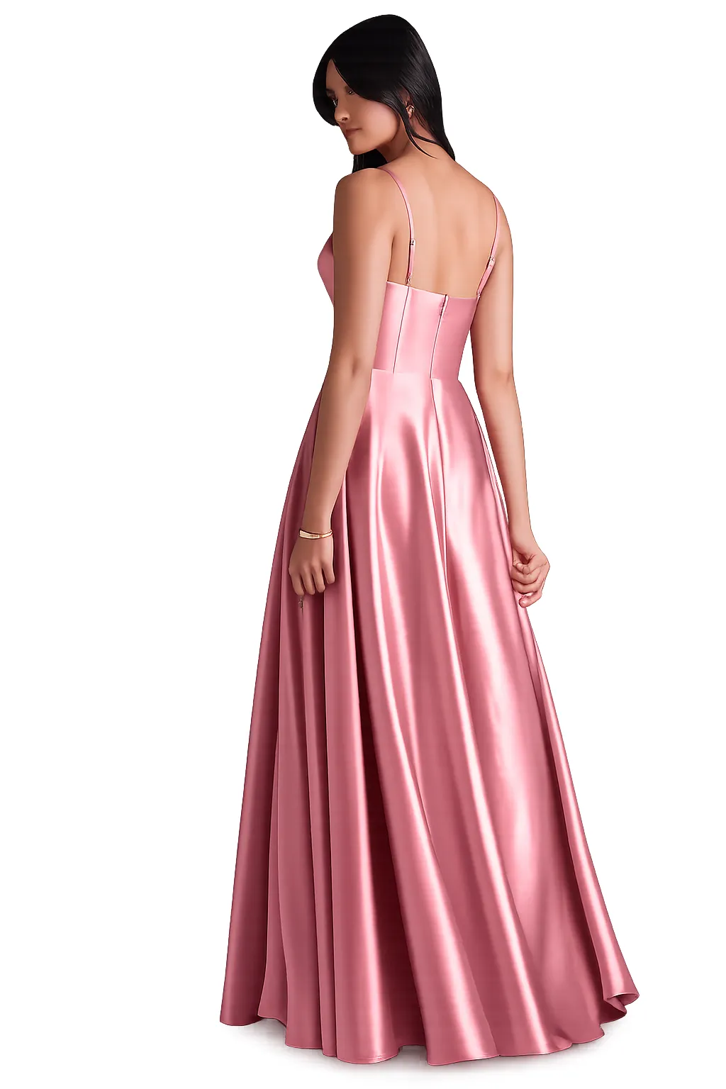 Alternative view of SOFT FLARE SILK DRESS – LỤA WITH TIE-BACK DETAIL | MUS772